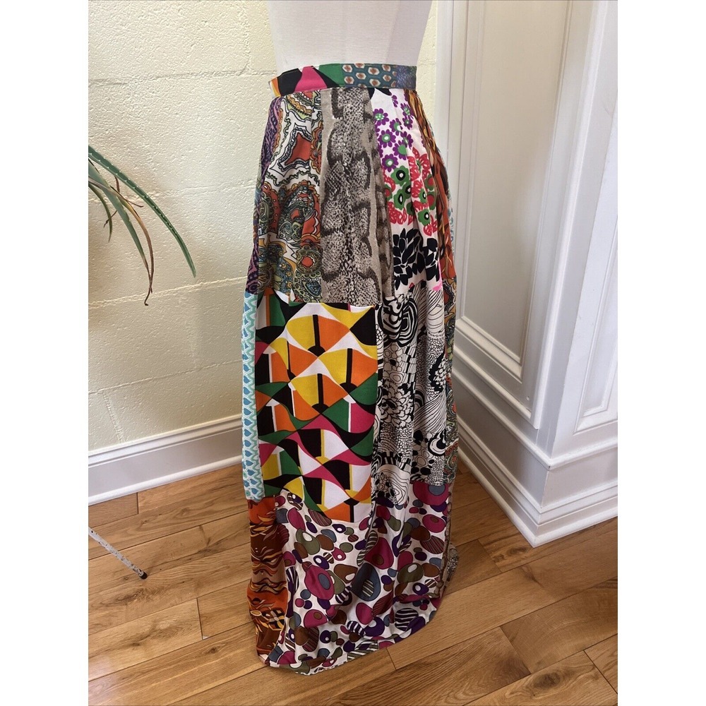 Perfect Vtg 60-70 Elverhoj West Indians Patchwork Skirt Size Small 24 1/2" Waist - Picture 5 of 7